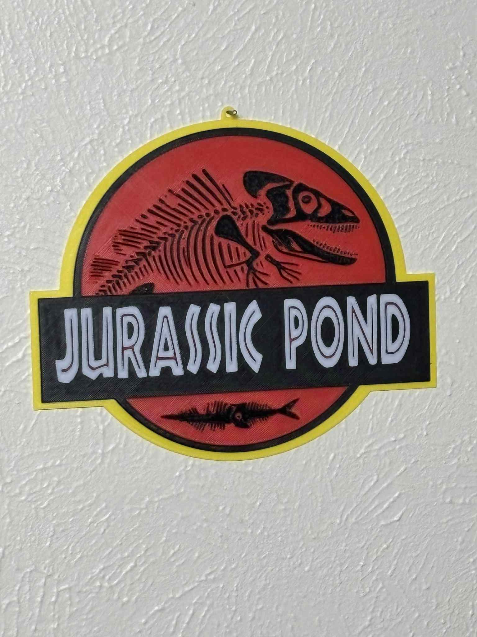 Jurassic Pond (Fish rex) Sign 3d printed UV proof and Weatherproof