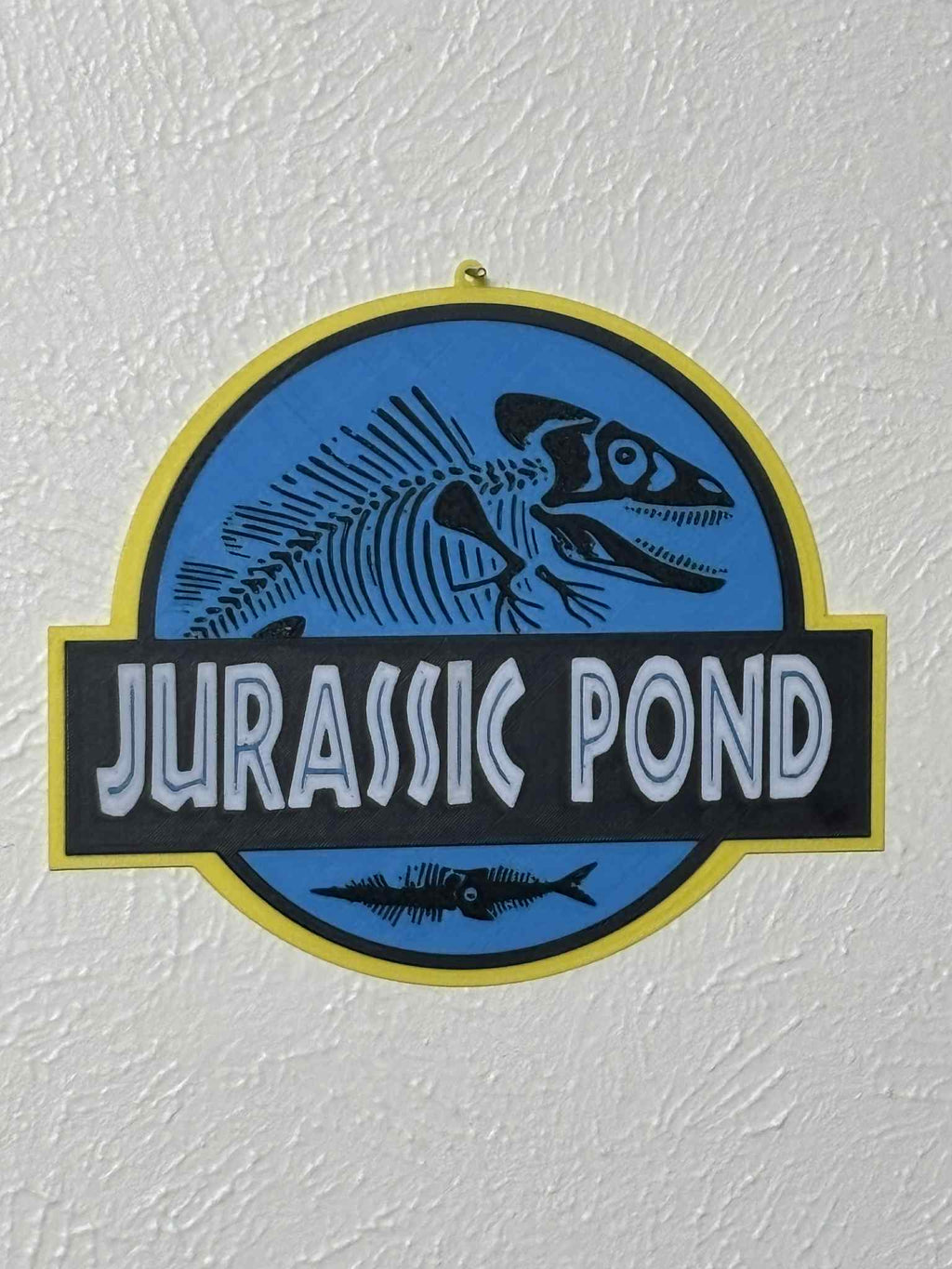 Jurassic Pond (Fish rex) Sign 3d printed UV proof and Weatherproof