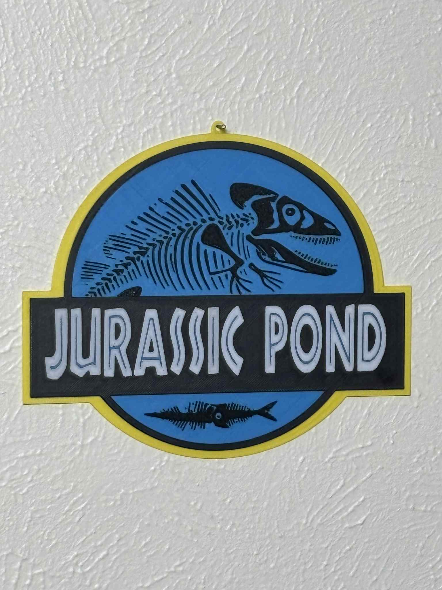 Jurassic Pond (Fish rex) Sign 3d printed UV proof and Weatherproof