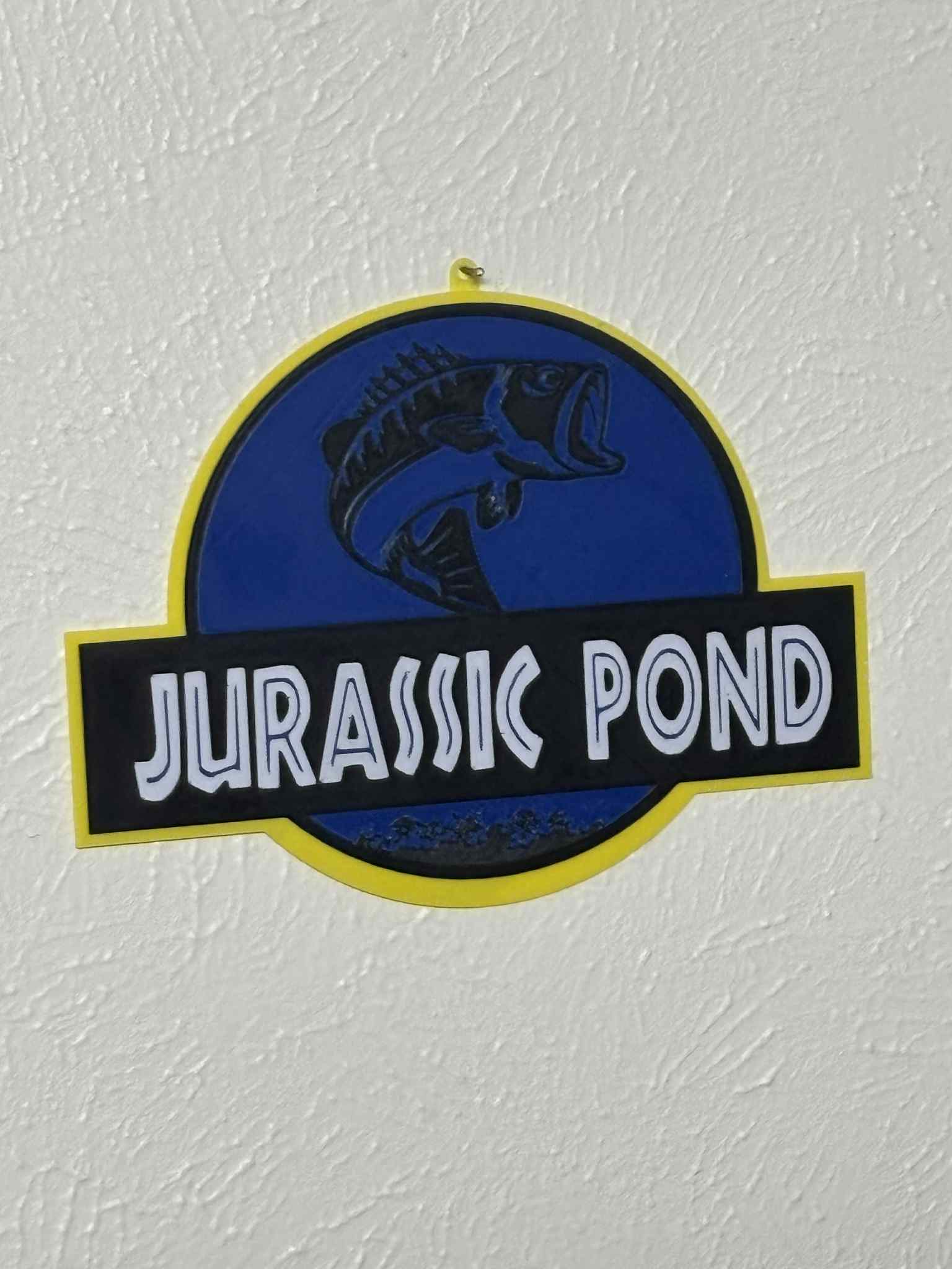 Jurassic Pond (Bass) Sign 3d printed UV proof and Weatherproof