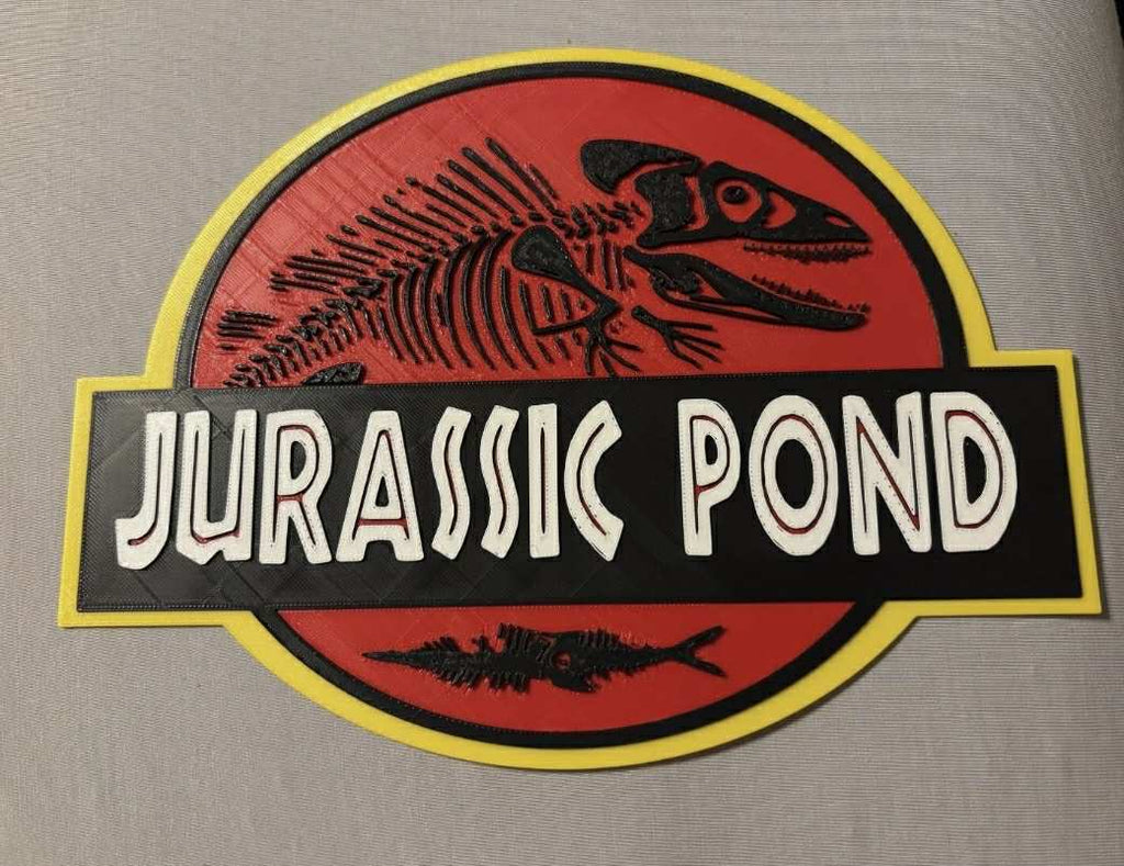 Jurassic Pond (Fish rex) Sign 3d printed UV proof and Weatherproof