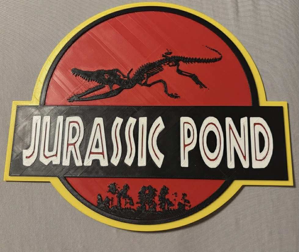 Jurassic Pond (Florida Gator) Sign 3D Printed UV proof and Weatherproof