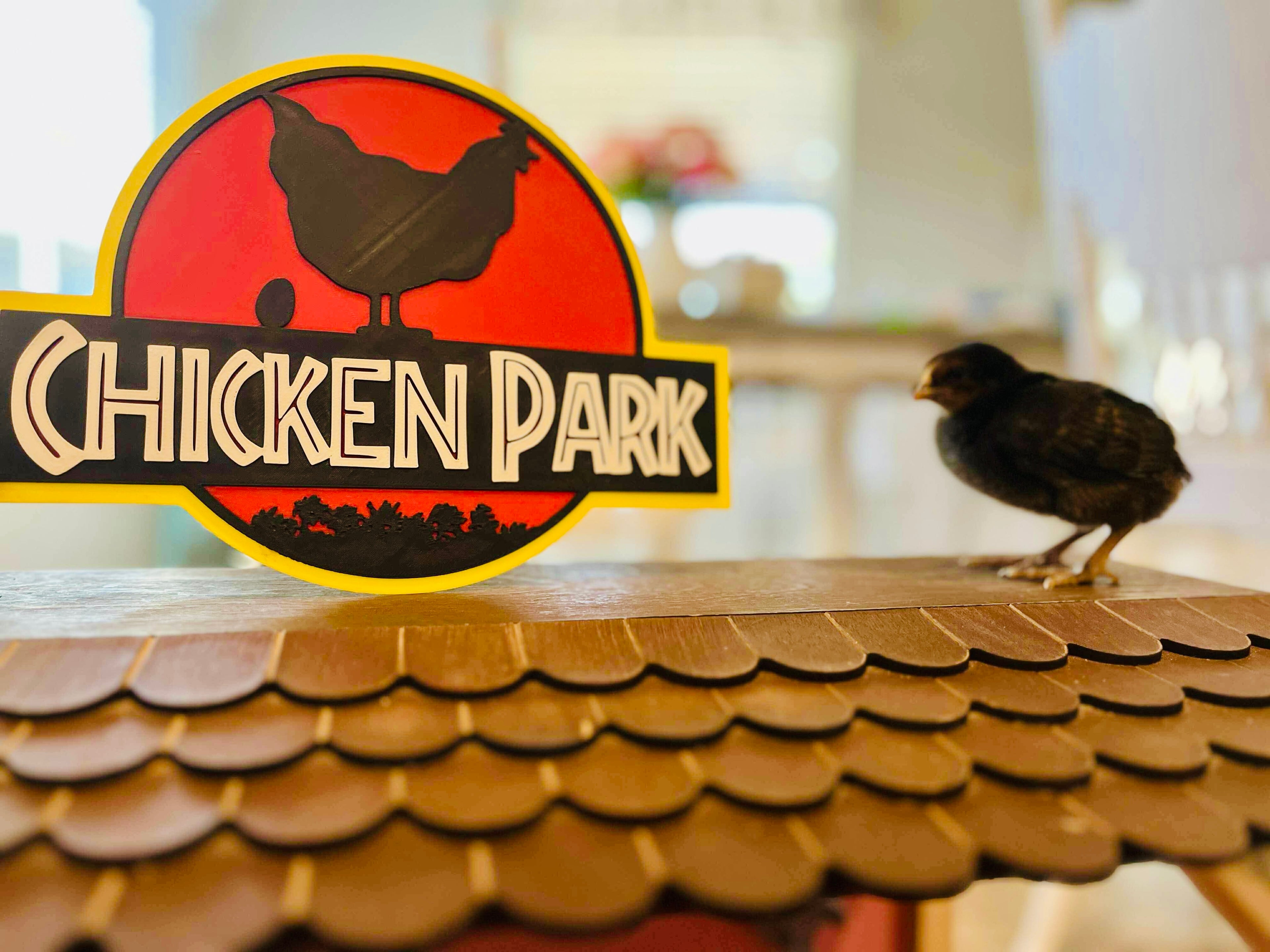 Chicken Park sign UV Fade Proof! (Jurassic Park) 3d printed