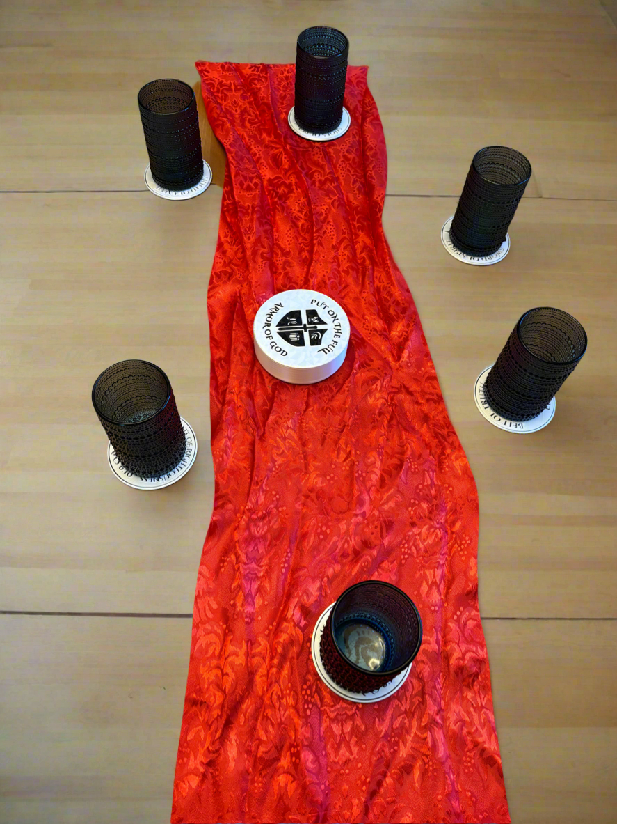 Ephesians 6:10-18 Armor of God Scripture Coaster – Christian Home Décor (Pack of 6)