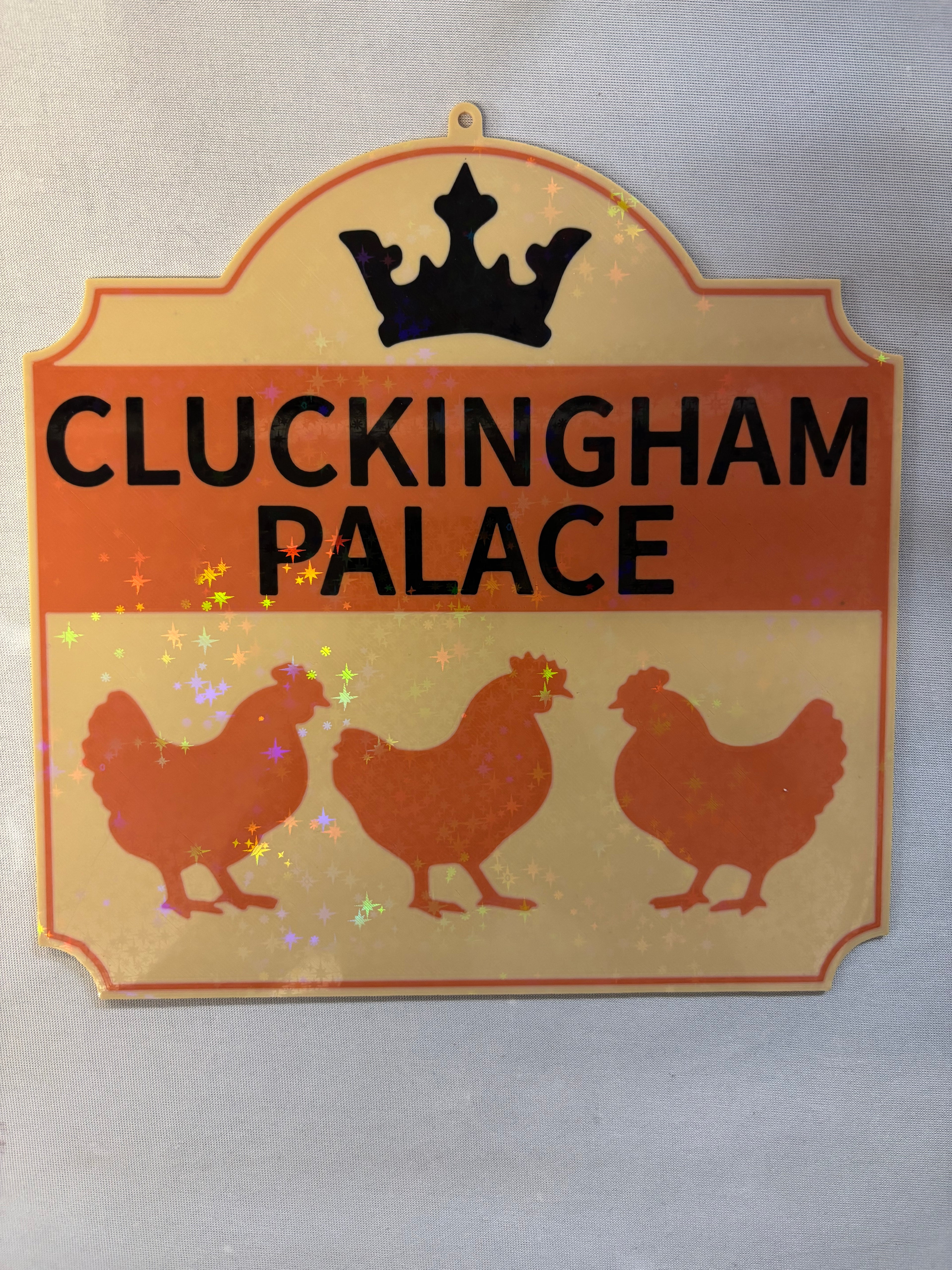 Cluckingham Palace Sign – Funny Chicken Coop 3D Printed Wall Decor