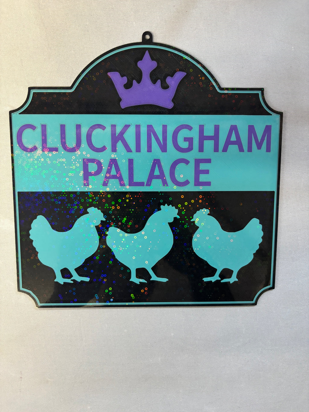 Cluckingham Palace Sign – Funny Chicken Coop 3D Printed Wall Decor