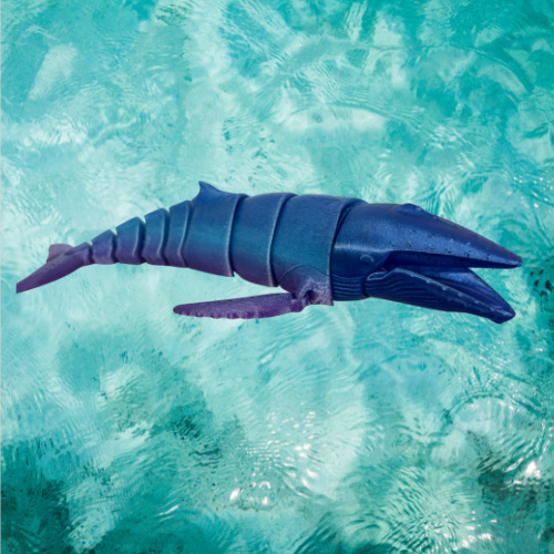 3D Printed Large Toy Whale – Ocean Animal Collectible