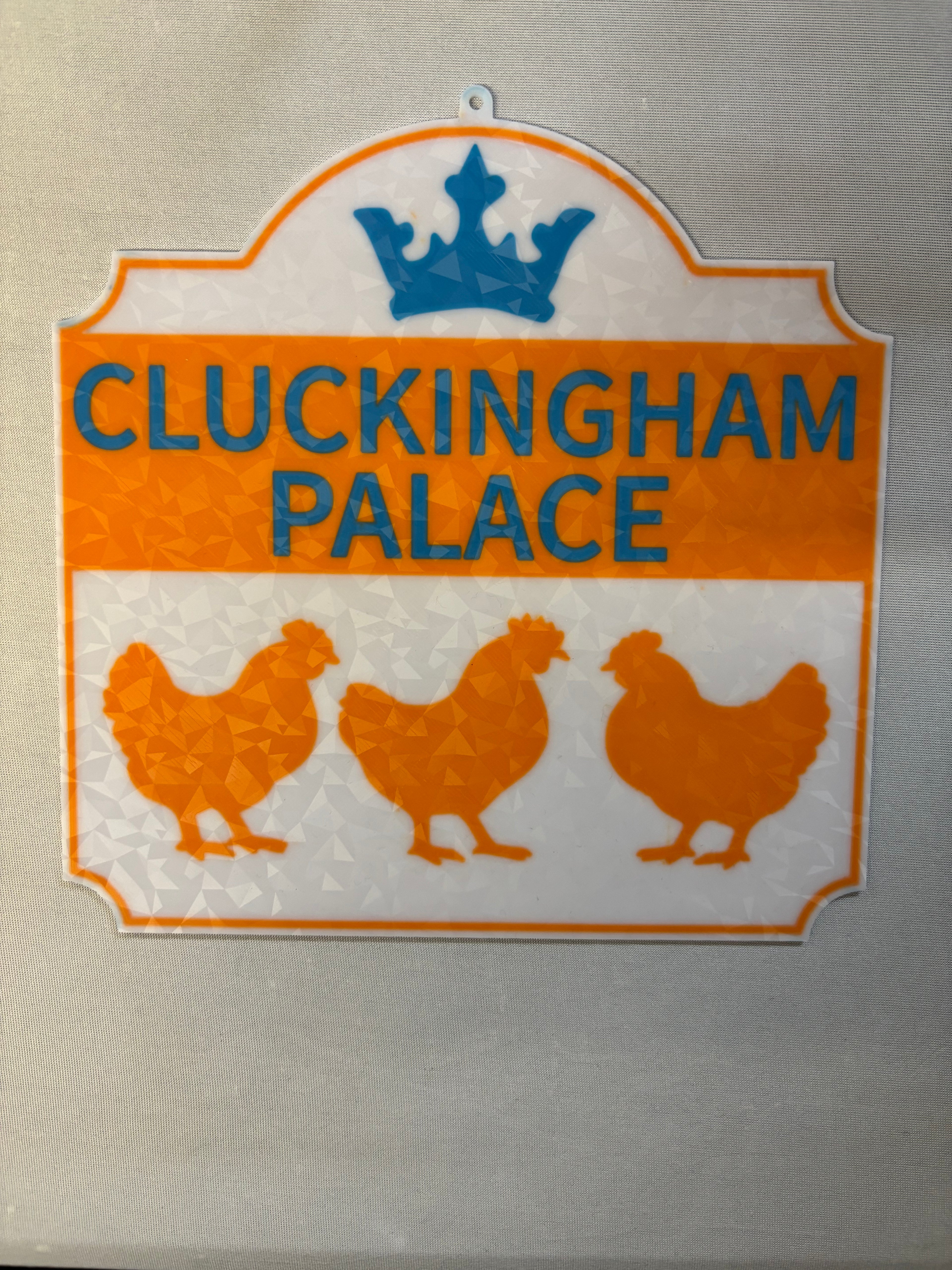 Cluckingham Palace Sign – Funny Chicken Coop 3D Printed Wall Decor