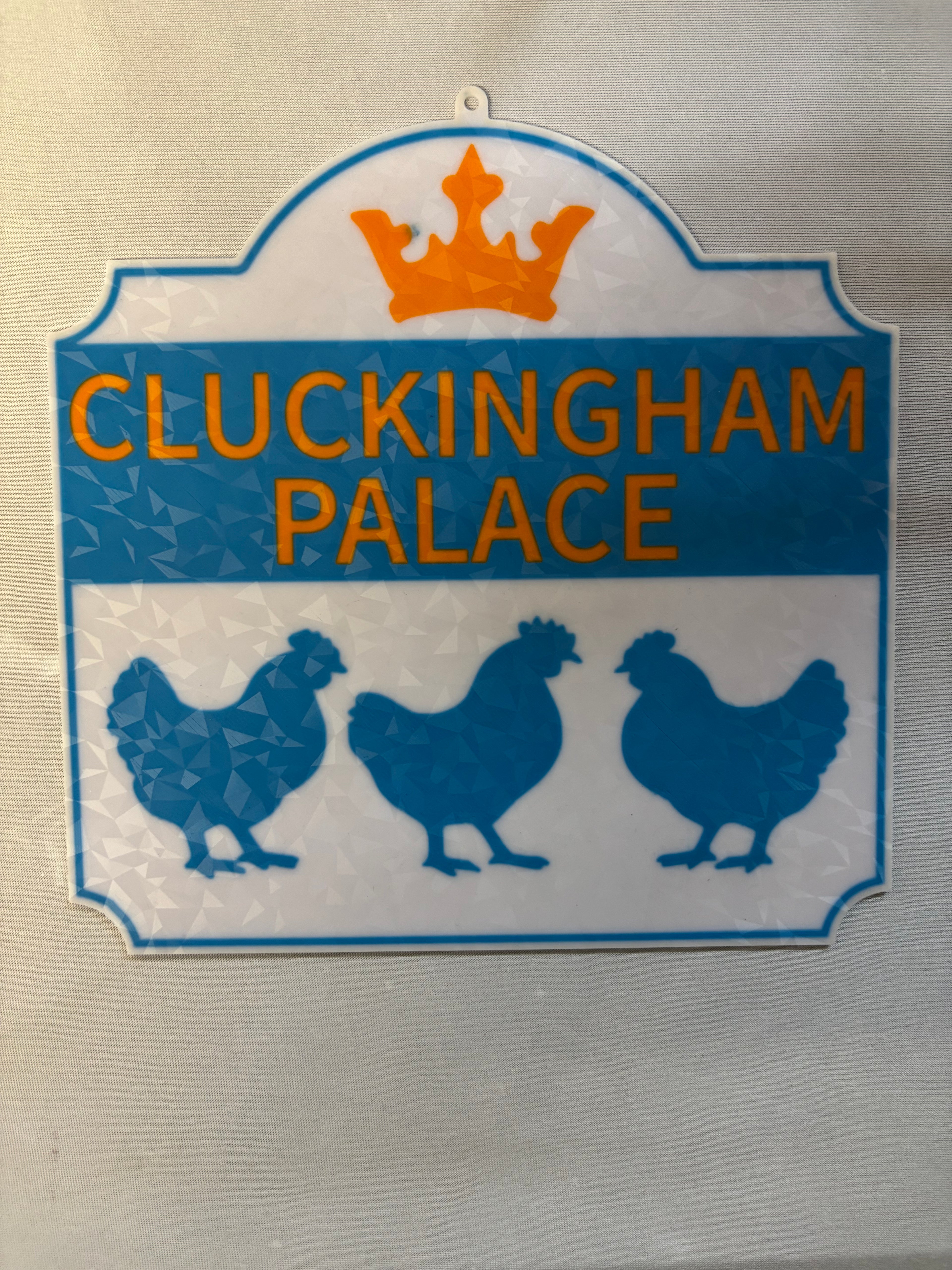 Cluckingham Palace Sign – Funny Chicken Coop 3D Printed Wall Decor