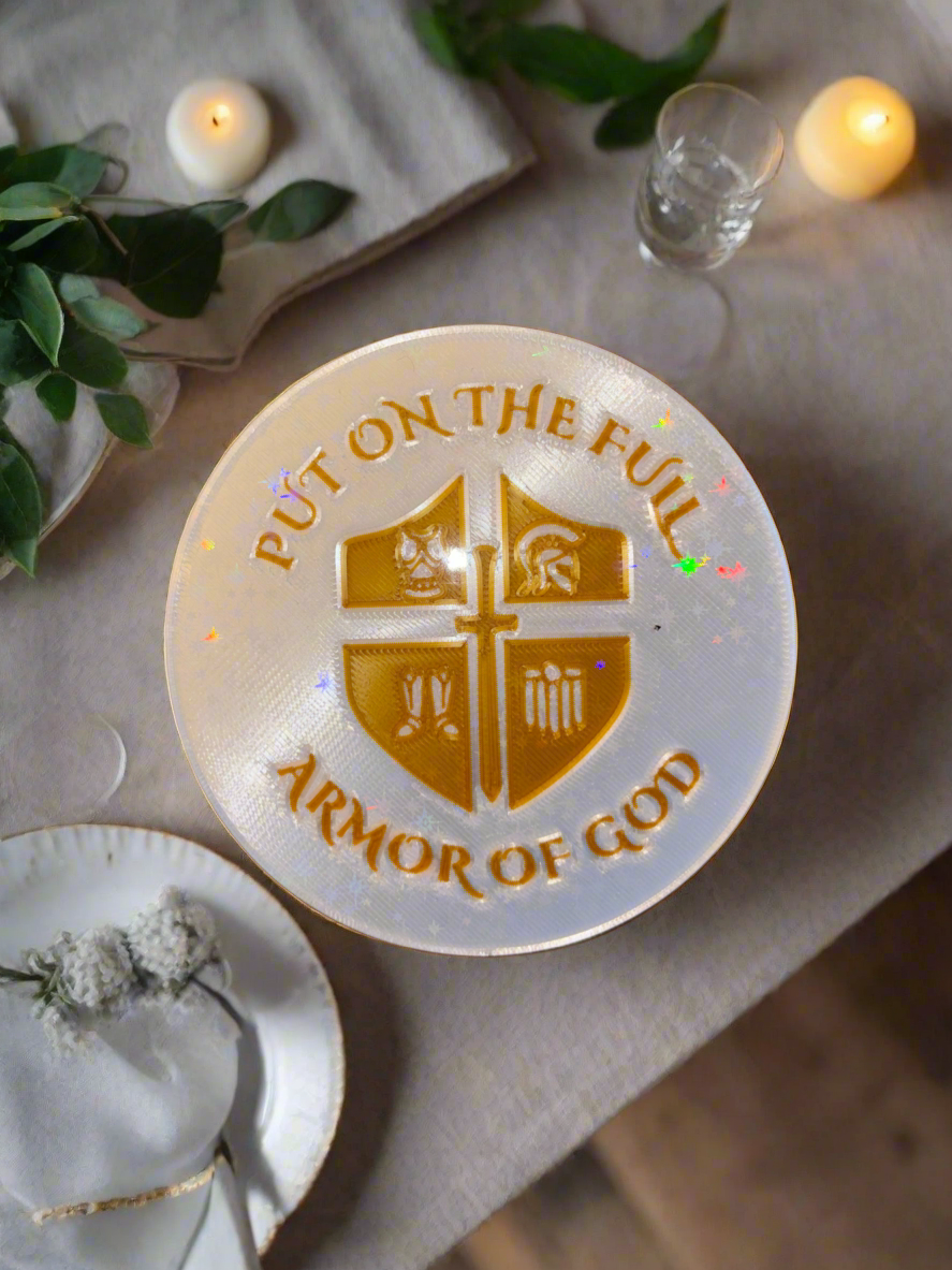 Ephesians 6:10-18 Armor of God Scripture Coaster – Christian Home Décor (Pack of 6)