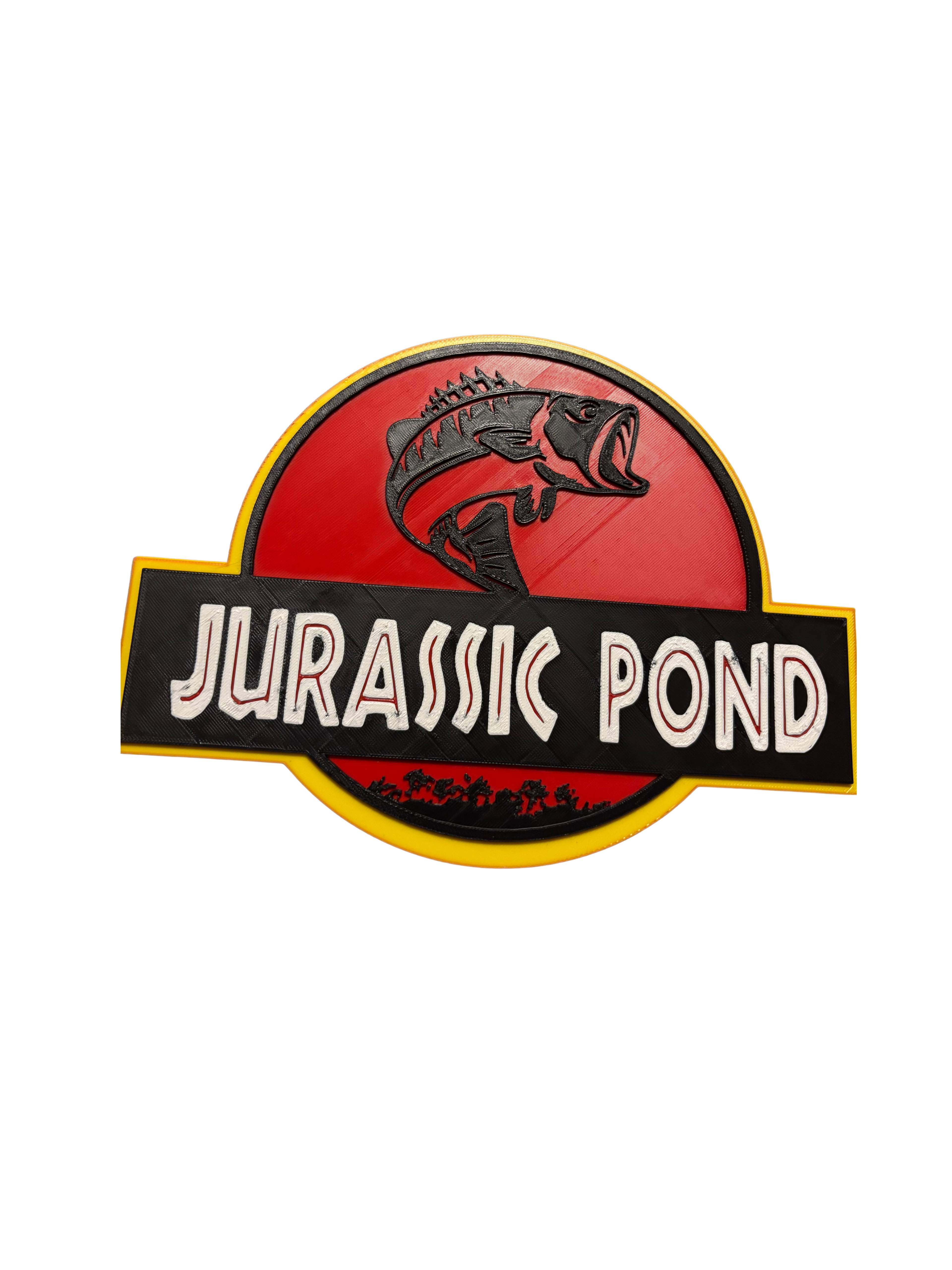 Jurassic Pond (Bass) Sign 3d printed UV proof and Weatherproof