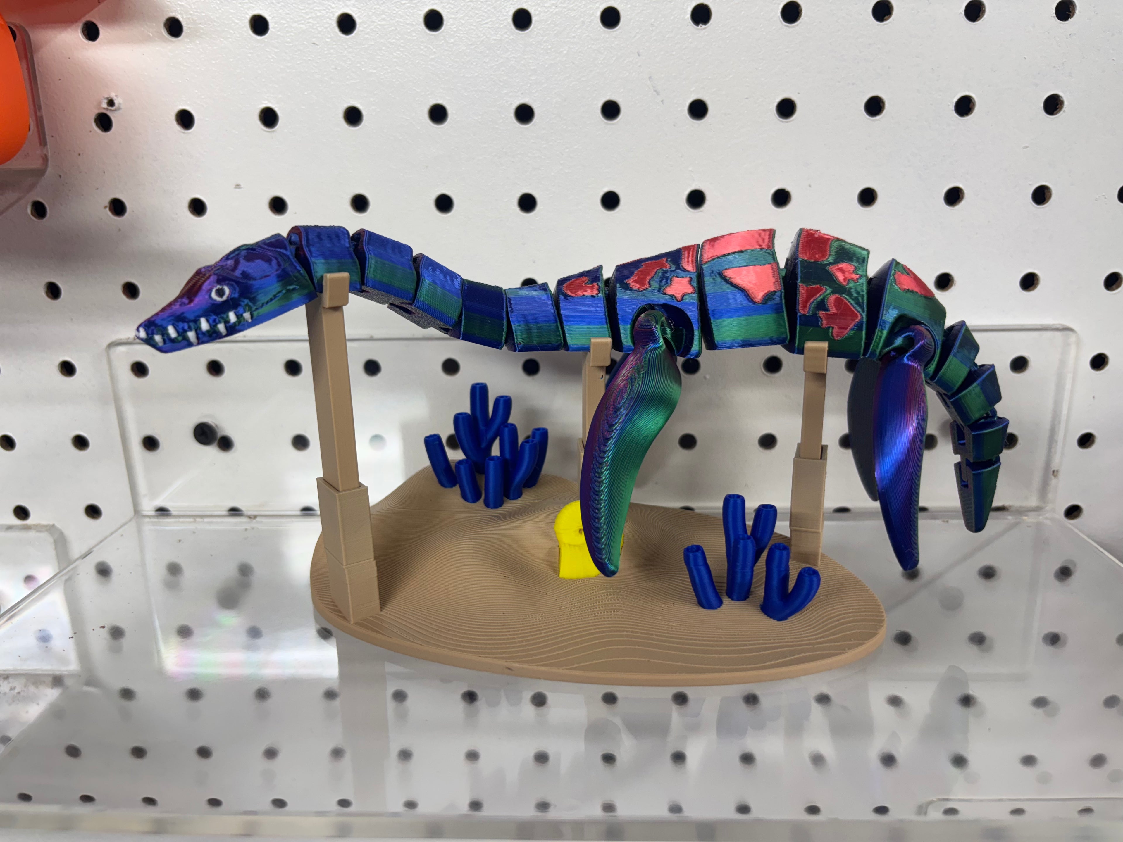3D Printed Plesiosaurus Toy with Stand – Loch Ness Monster Dinosaur