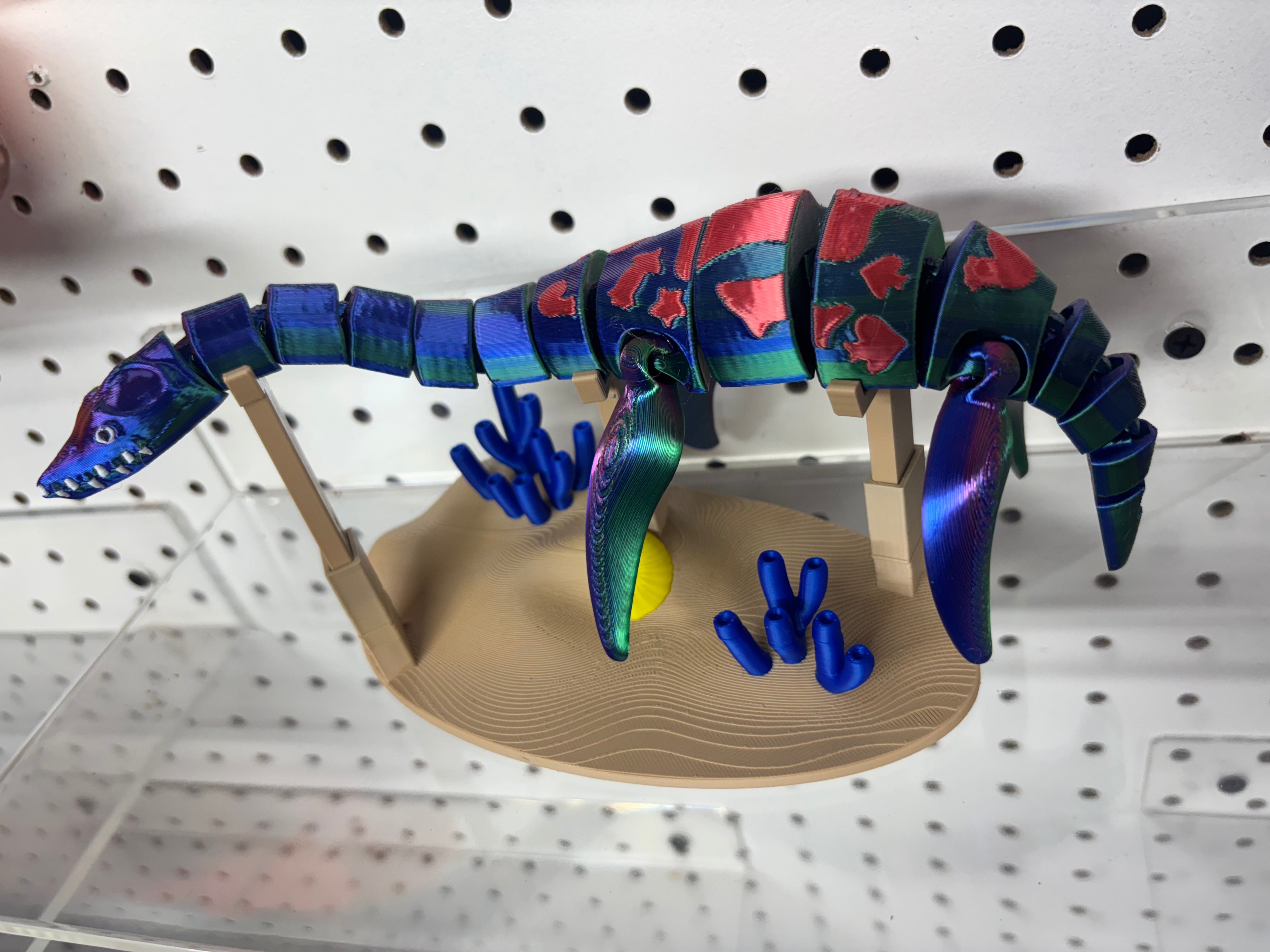 3D Printed Plesiosaurus Toy with Stand – Loch Ness Monster Dinosaur