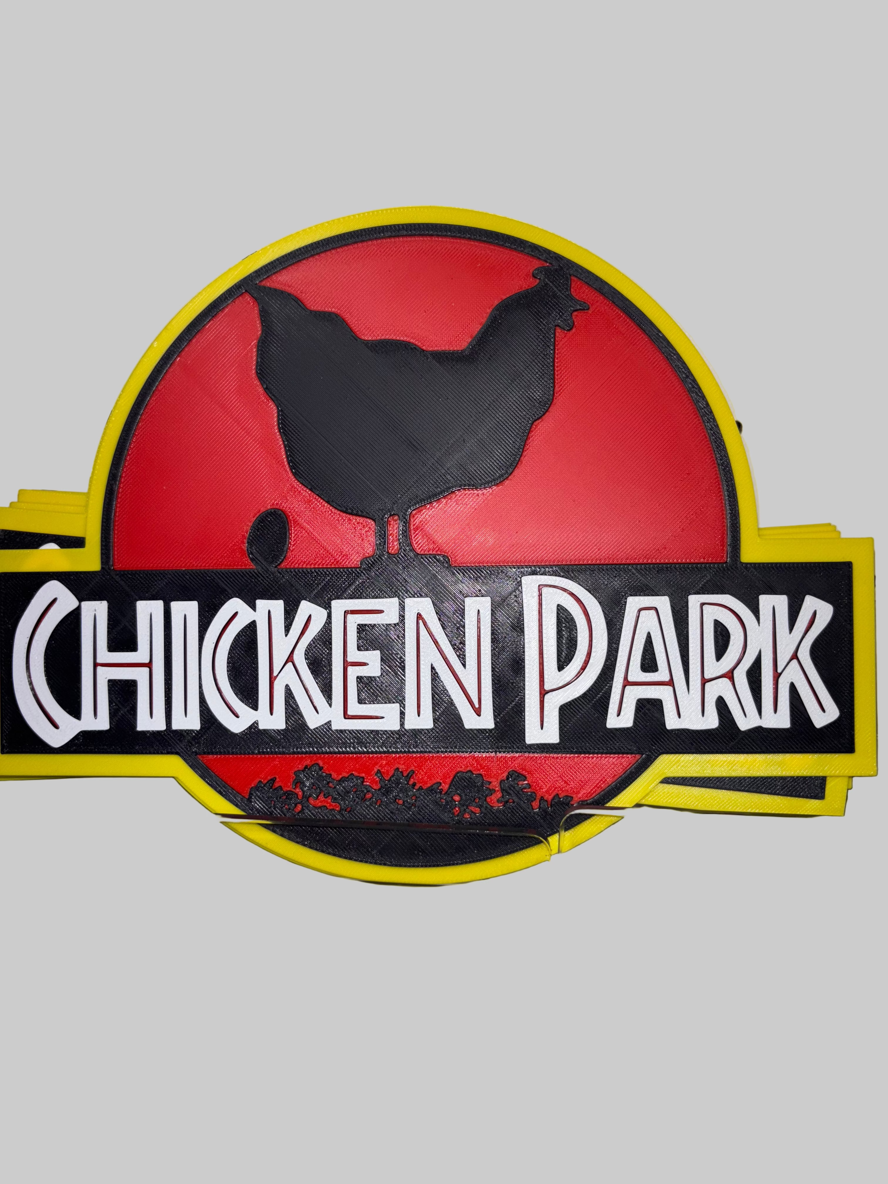 Chicken Park sign UV Fade Proof! (Jurassic Park) 3d printed