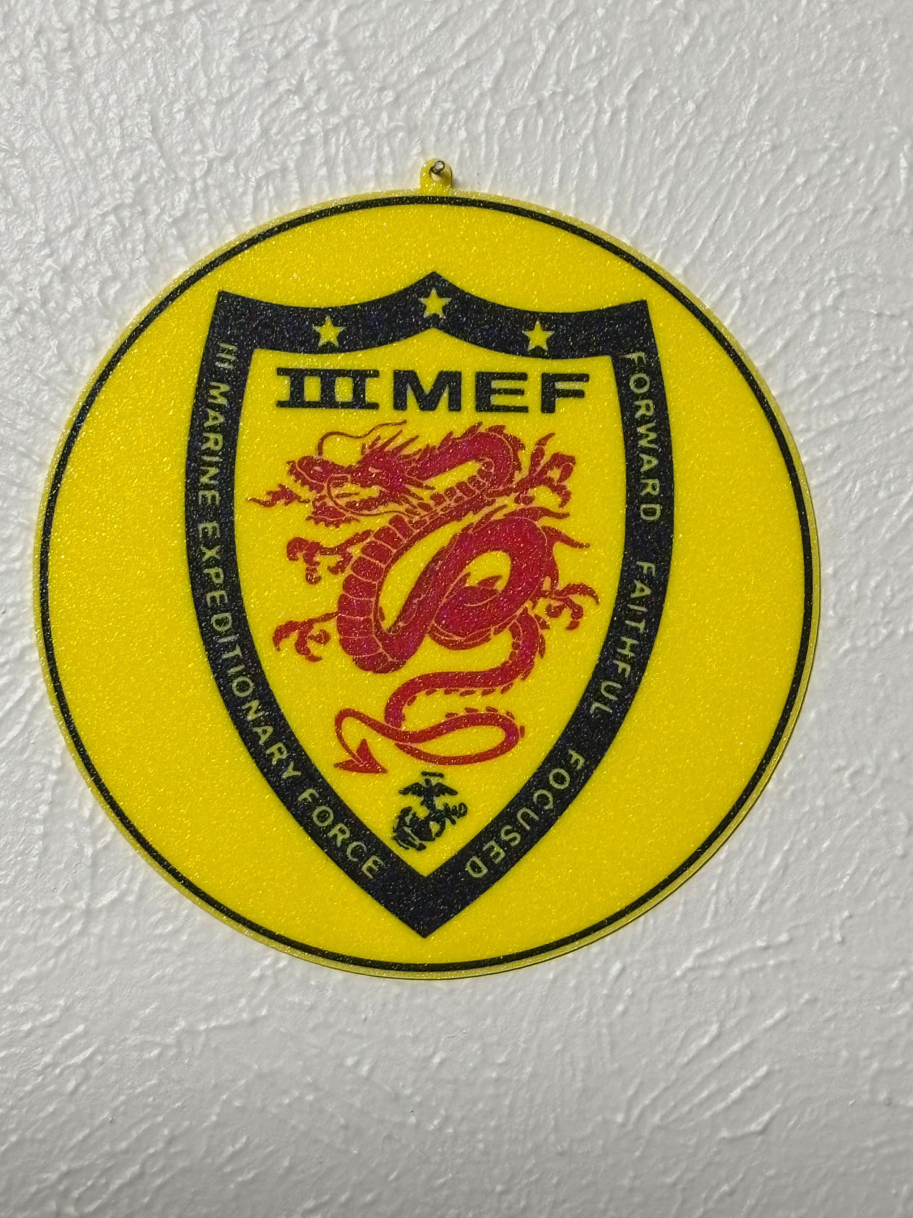 III MEF- 3D Printed Marine Corps Sign