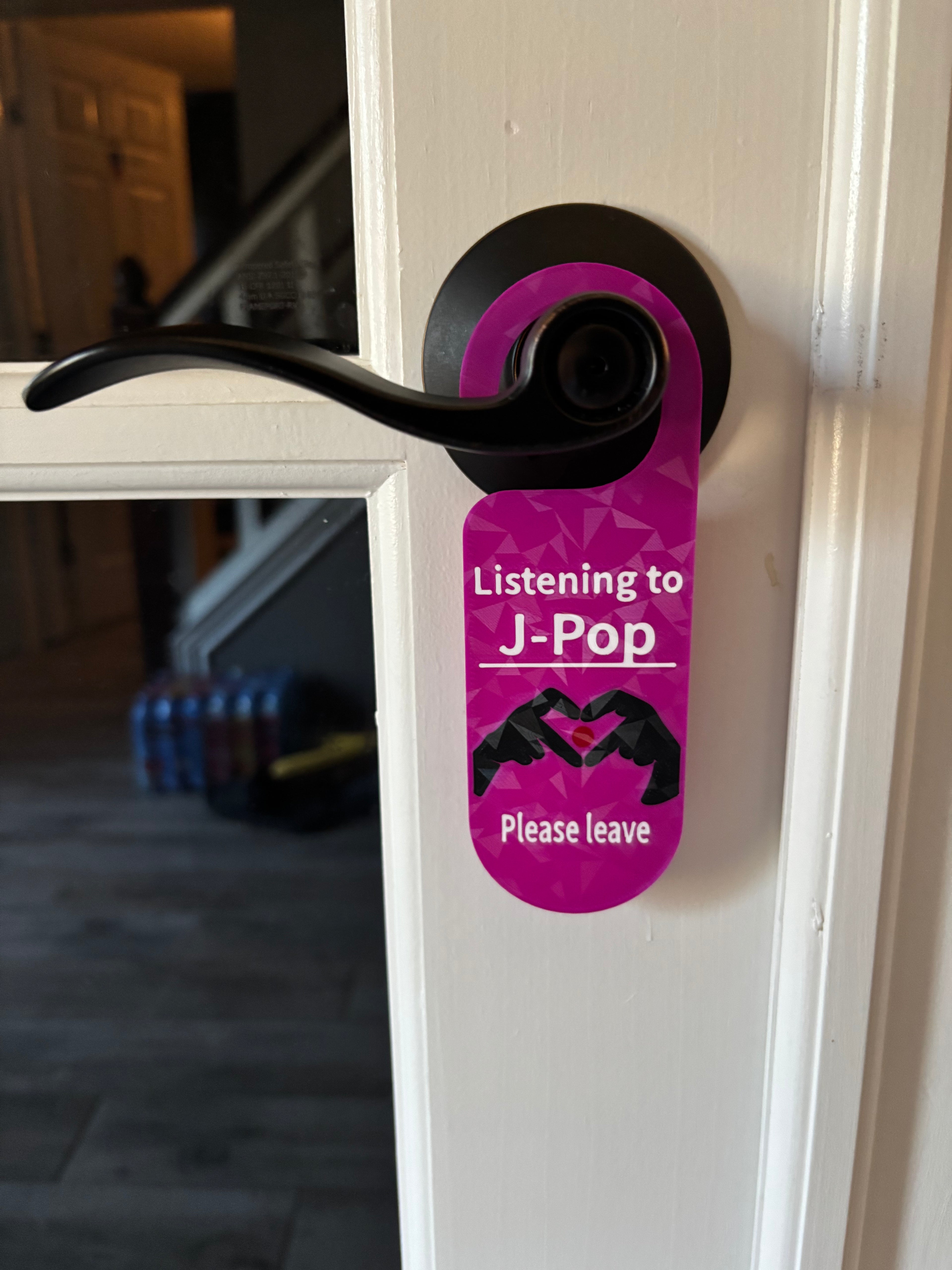 J- Pop - Do Not Disturb Door Hanger (3D Printed)