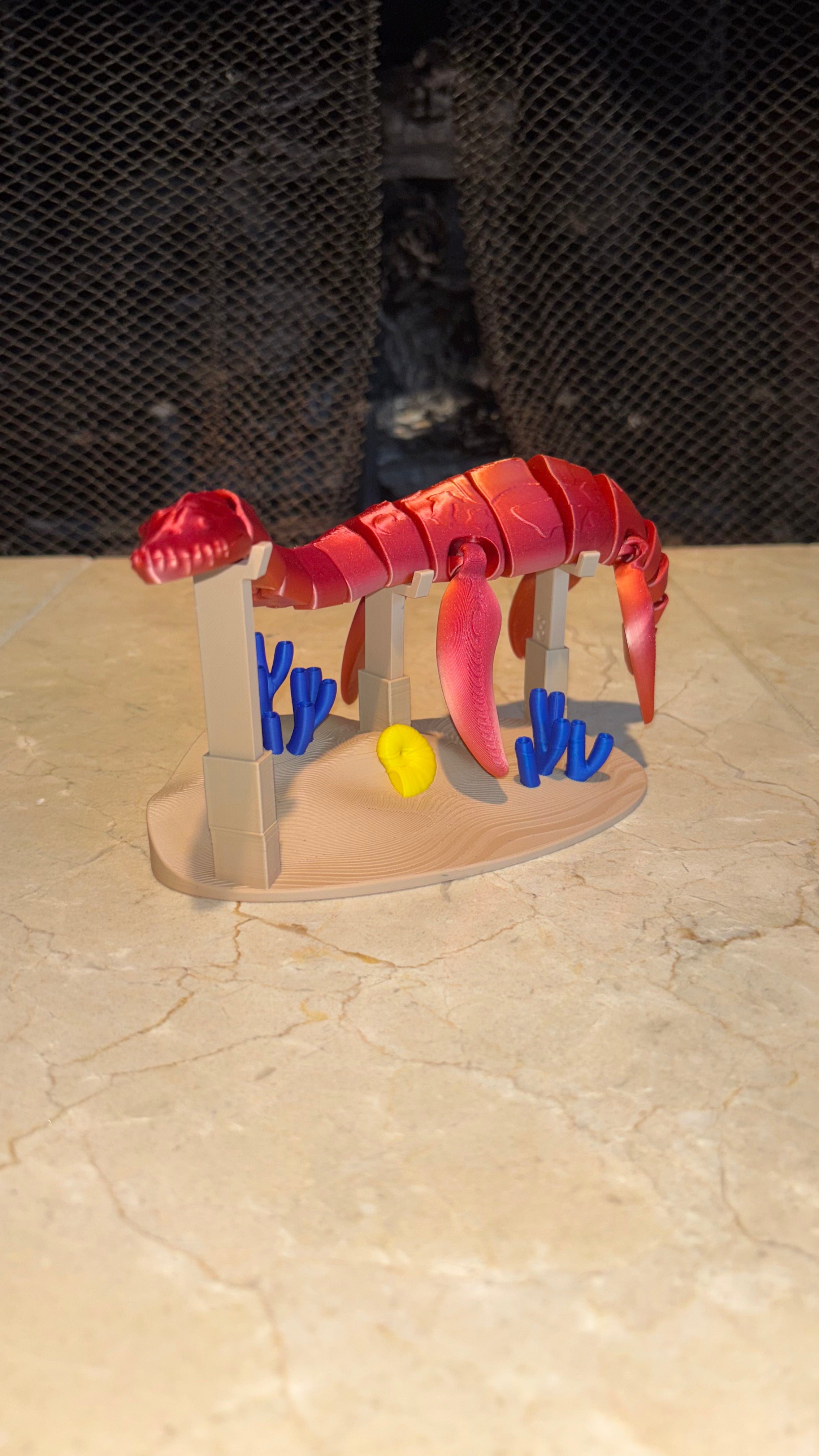 3D Printed Plesiosaurus Toy with Stand – Loch Ness Monster Dinosaur