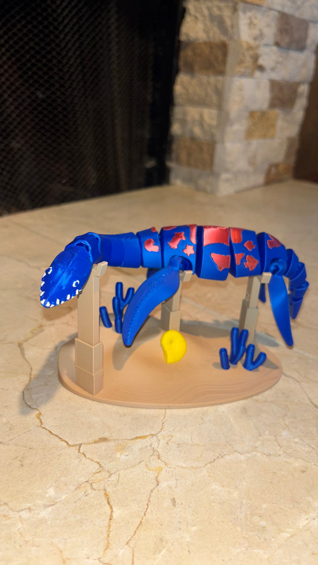 3D Printed Plesiosaurus Toy with Stand – Loch Ness Monster Dinosaur