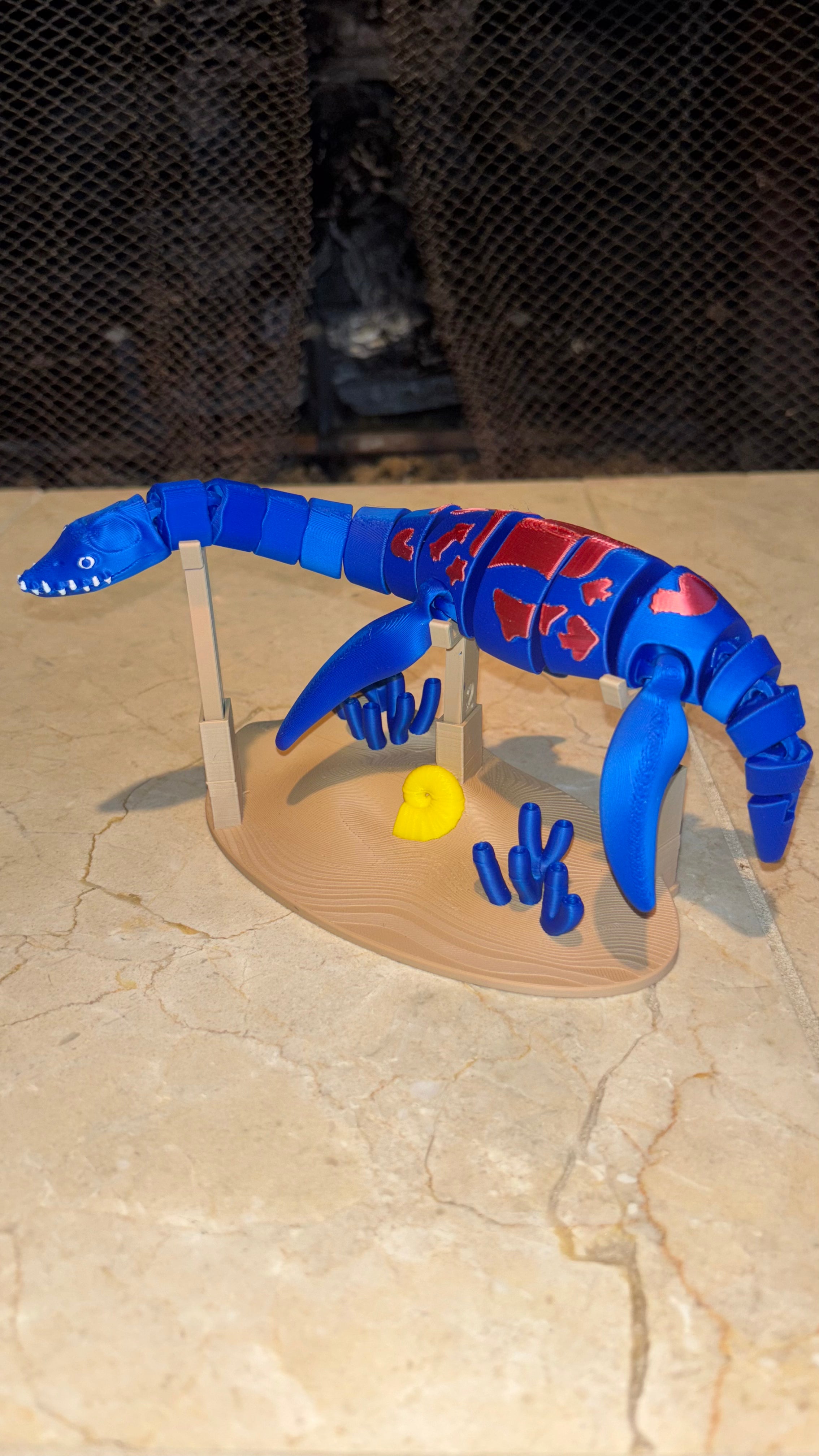 3D Printed Plesiosaurus Toy with Stand – Loch Ness Monster Dinosaur