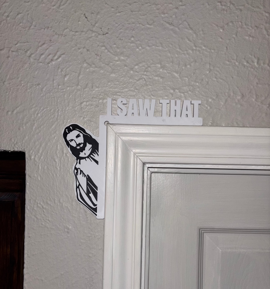 “I Saw That” Jesus Door Corner Hanger – Funny Christian Home Décor
