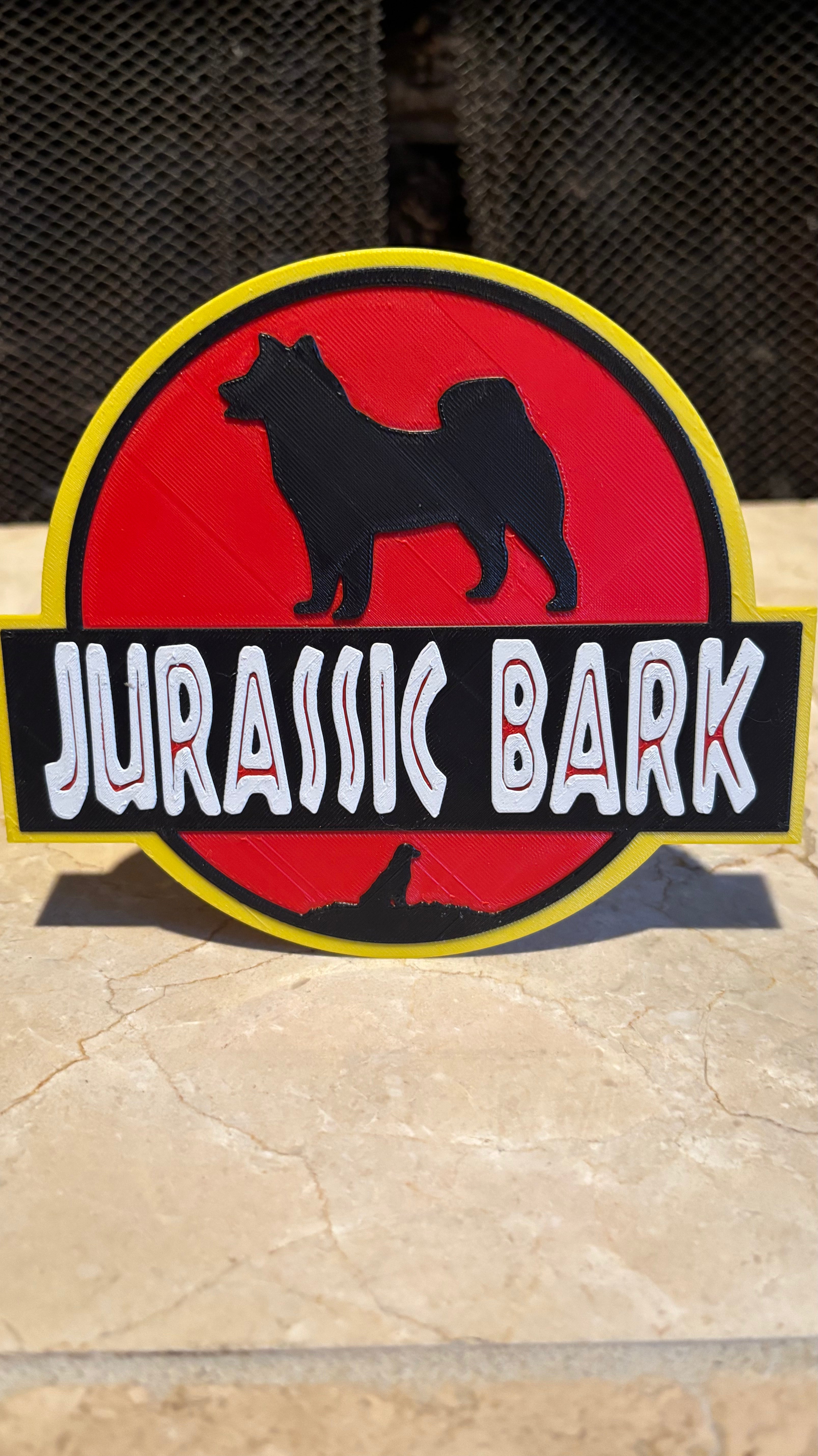 Jurassic Bark Sign- 3D Printed (Jurassic Park)