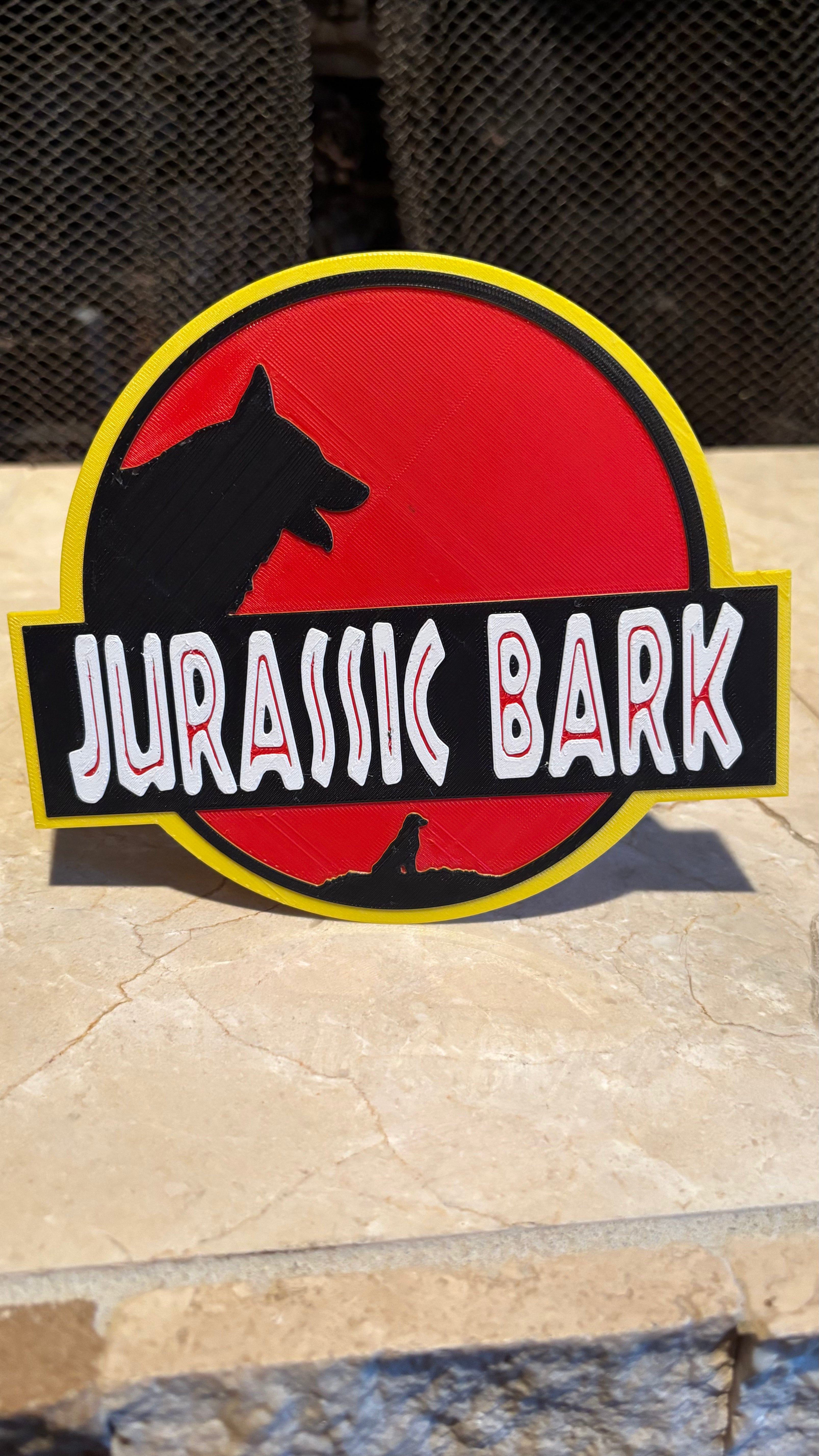 Jurassic Bark Sign- 3D Printed (Jurassic Park)