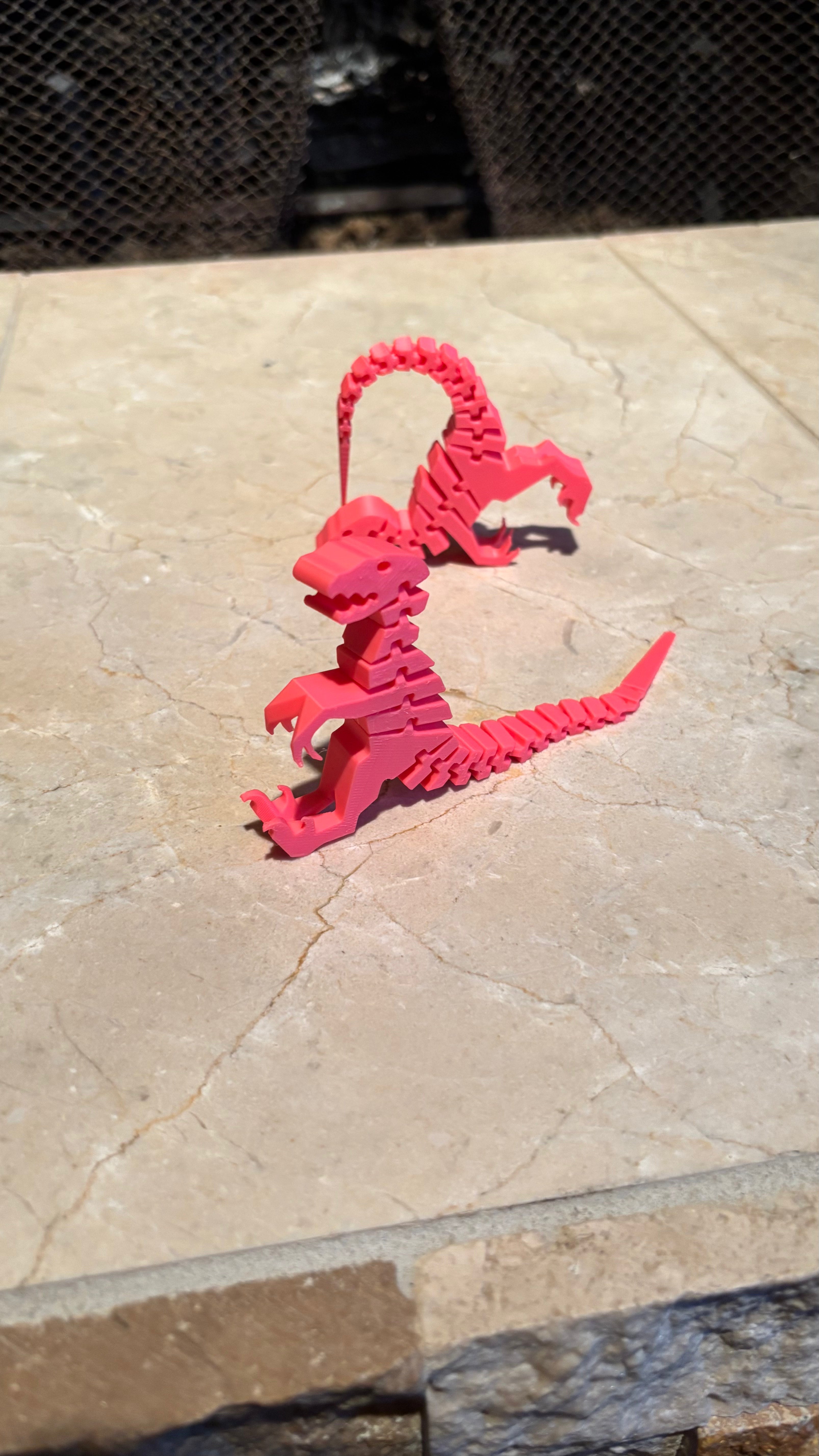 Flexible Velociraptor (Raptor) Dinosaur – 3D Printed Poseable Fidget Toy
