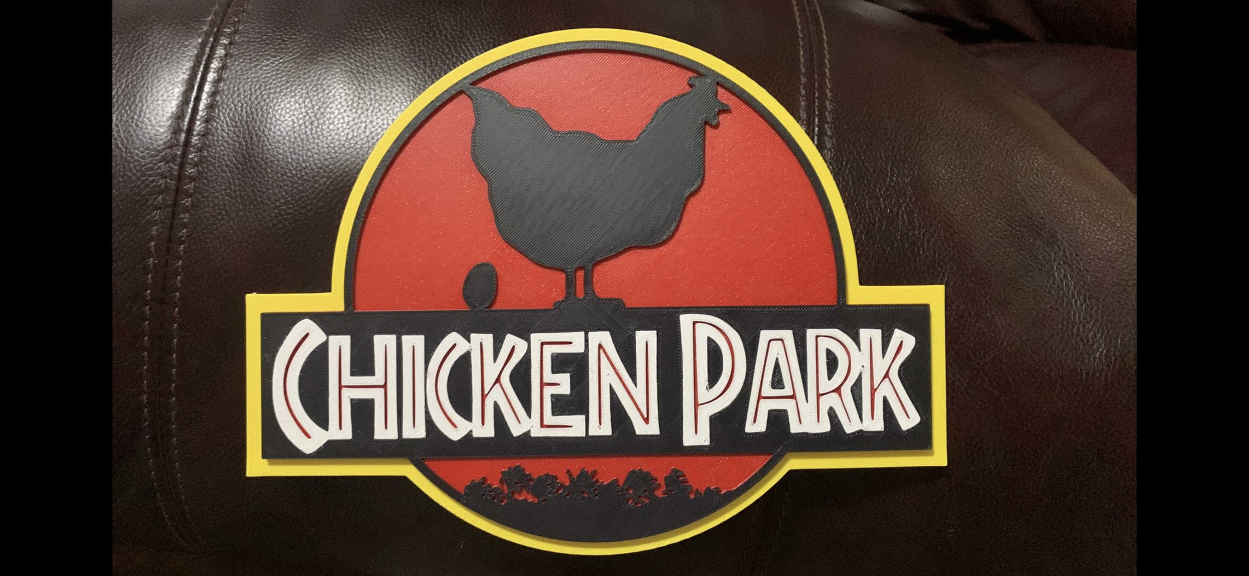 Chicken Park sign UV Fade Proof! (Jurassic Park) 3d printed