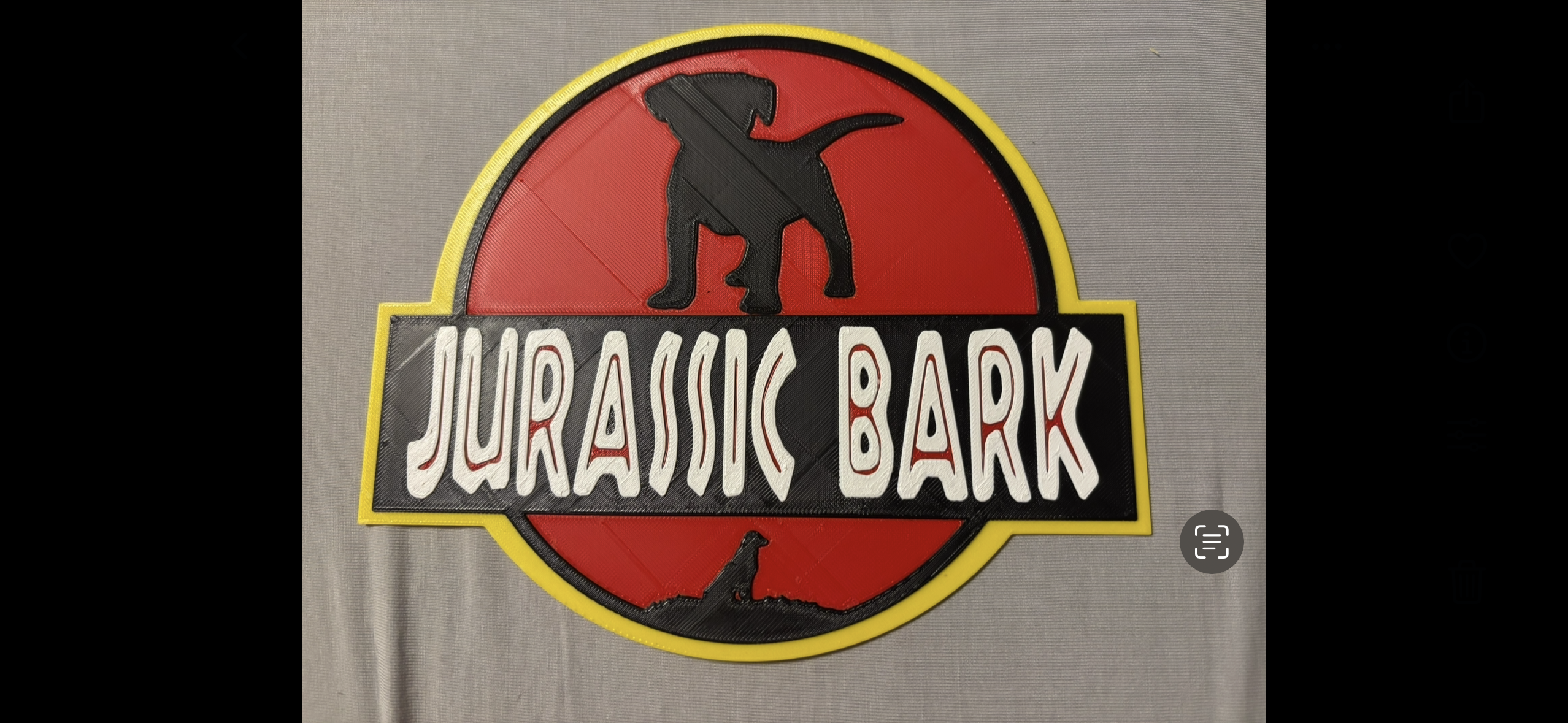 Jurassic Bark Sign- 3D Printed (Jurassic Park)