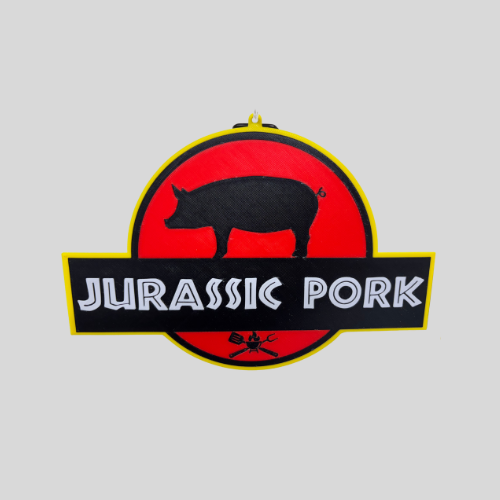 Jurassic Pork- (Jurassic Park) 3d printed Farm Sign