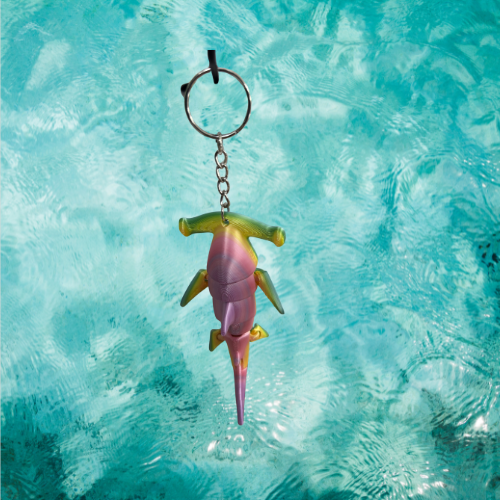 Rainbow Hammerhead/Tiger Shark Keychain – Mini 3D Printed Ocean Toy