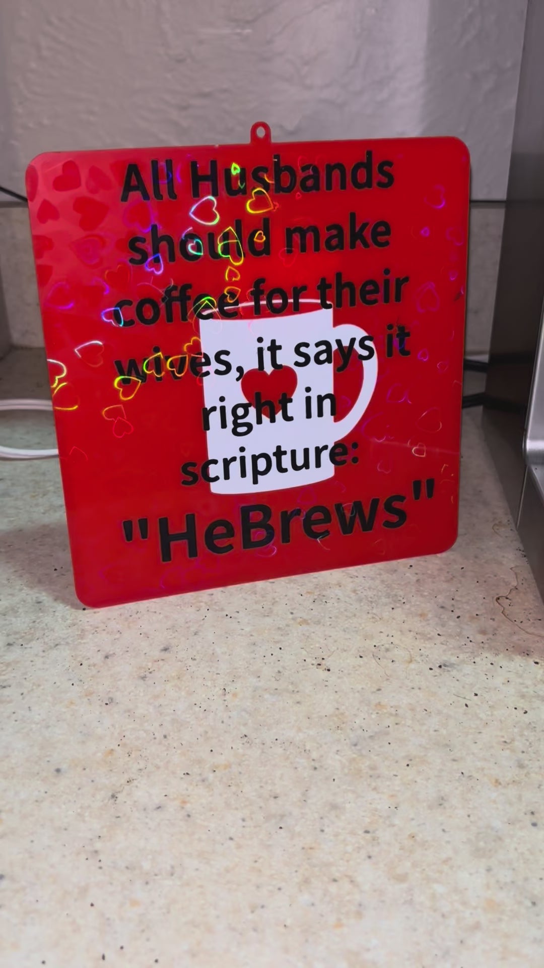 Husbands Should Make Coffee Sign – Funny Hebrews Coffee Bar Décor