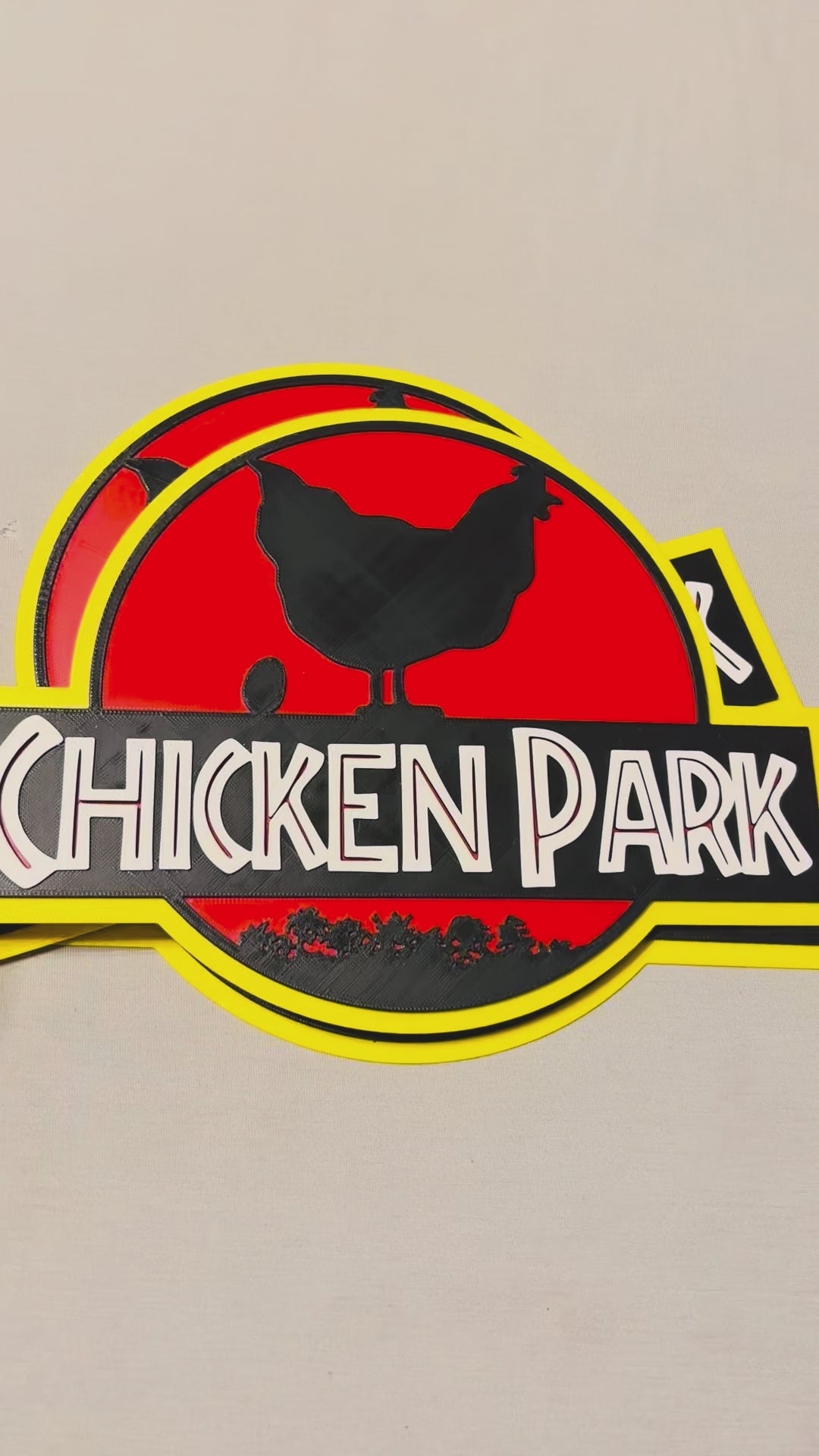 Chicken Park sign UV Fade Proof! (Jurassic Park) 3d printed